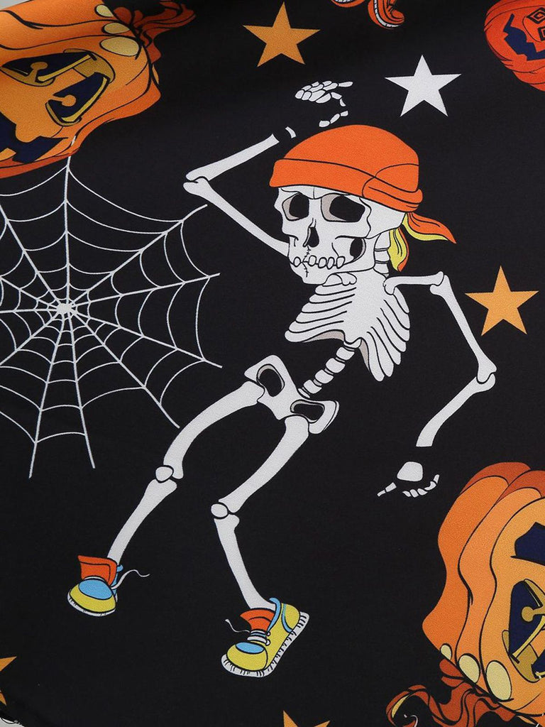 1950er Halloween Schädel Halter Schnürung Kleid