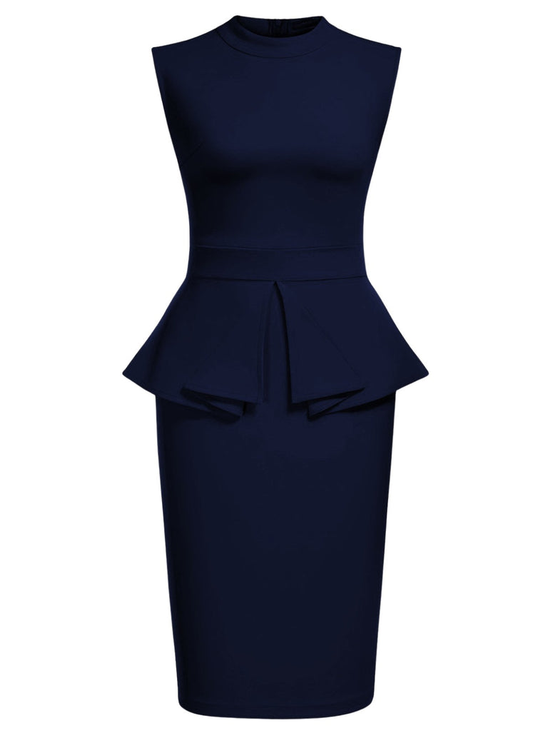 1960er Rundhals Patchwork Wickel Ärmelloses Kleid