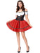 Rot 1950er Oktoberfest Schulterfrei Patchwork Kleid