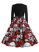 Schwarz 1950er Halloween Skelett  Roses Schädel Kleid