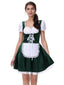 Grün 1950er Oktoberfest Puffärmel Solide Kleid