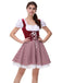 Grün 1950er Oktoberfest Puffärmel Gingham Plaid Kleid