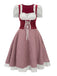 Grün 1950er Oktoberfest Puffärmel Gingham Plaid Kleid