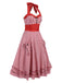 Rot 1950er Gingham Plaid Halter Kleid