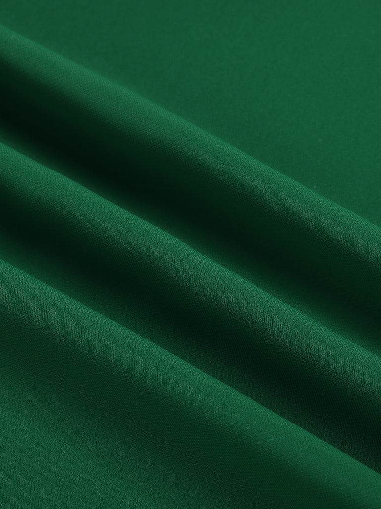 Grün 1930er Krawattenhals Plaids Schmetterlinge Jumpsuit