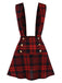 Rot 1980er Schottisches Plaid Overall Rock