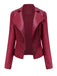 Rosa 1980er Solide Revers Leder Jacke