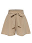 Khaki 1950er Solide Gürtel Shorts