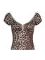 Braun 1980er Leopard Tief V-Ausschnitt Tank Top