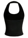 Schwarz Punk kreuzen Pailletten Halter Tank Top