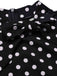 Schwarz 1960er Krawattenhals Polka Dots Kleid