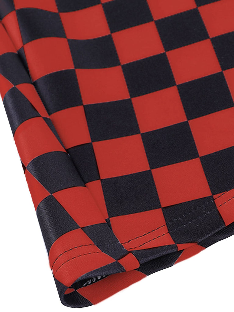 1970er Checks Plaid Gerüscht Patchwork Rock