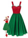 [Vorverkauf] Rot & Grün 1950er Weihnachten Polka Dots Kleid