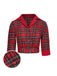 Rot 1940er Schottische Plaid Kurze Bluse