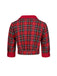 Rot 1940er Schottische Plaid Kurze Bluse