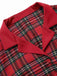 Rot 1940er Schottische Plaid Kurze Bluse