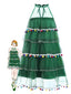 [Vorverkauf] Grün 1960er Pom-Pom Weihnachten Baum Kleid