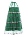 Grün 1960er Pom-Pom Weihnachten Baum Kleid