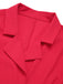 [Vorverkauf] Rot 1940er Solide Revers Button-Down Bluse