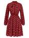 1940er Polka Dots Kordelzug Plissiertes Kleid