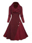 1950er Schaukelkragen Stricken Patchwork Swing Kleid