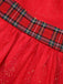 [Vorverkauf] Rot 1950er Funkeln Netz Plaid Patchwork Kleid