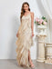 Beige 1920er Tassel Spaghettiträger Maxi Kleid