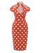 [Vorverkauf] Rot 1960er Weihnachten Polka Dots Pencil Kleid