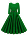 1950er Solide Gürtel Swing Kleid