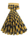 1950er Schulterfrei Vintage Patchwork Plaids Kleid