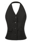 Schwarz 1930er Halter Weste Top