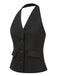 Schwarz 1930er Halter Weste Top