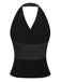 Schwarz 1930er Halter Weste Top