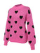 1950er Herz Dots Stricken Solide Pullover