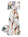 Multicolor 1930er V-Ausschnitt Puff Magnolia Blumen Jumpsuit