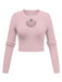 1960er Strasssteine Herz Cutout Gestrickt Solide Pullover