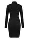 Schwarz 1960er Solide Herz Cut Out Kleid