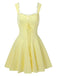 Gelb 1950er Solide Quadratischer Hals Skater Kleid