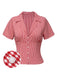 [Vorverkauf] Rot 1940er Gingham Plaid Kurze Bluse