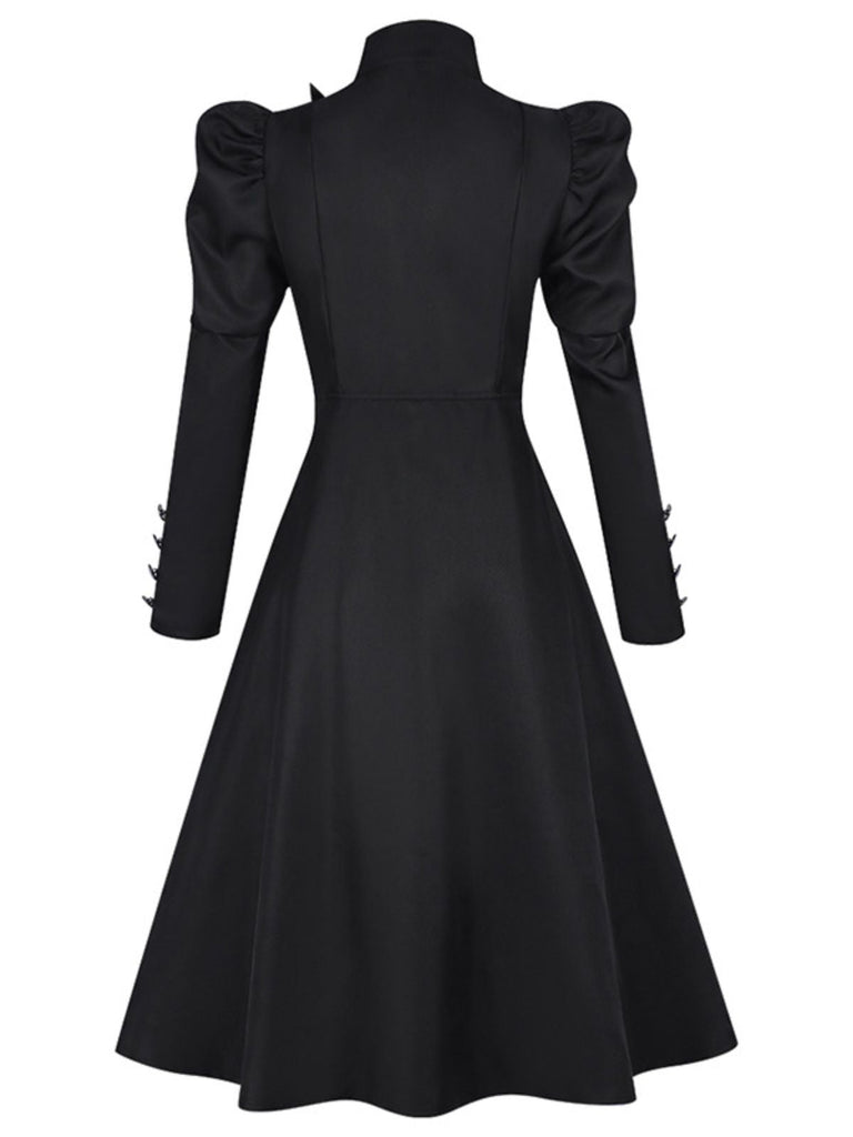 Schwarz 1940er Wicked-Inspiriert Blumen Hexen Kleid