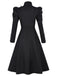 Schwarz 1940er Wicked-Inspiriert Blumen Hexen Kleid