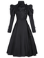 Schwarz 1940er Wicked-Inspiriert Blumen Hexen Kleid