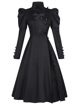 Schwarz 1940er  Wicked-Inspiriert Blumen Elphaba Hexen Kleid