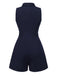 [Vorverkauf] 2PCS Blau 1940er Revers Perle Romper & Rock