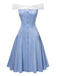 [Vorverkauf] Blau 1950er Schulterfrei Tüll Prinzessin Kleid