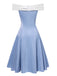 [Vorverkauf] Blau 1950er Schulterfrei Tüll Prinzessin Kleid