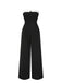 Schwarz 1930er Solide Tube Top Jumpsuit