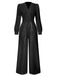 1930er V-Ausschnitt Puff Paillettens Weites-Bein Jumpsuit