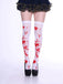 Weiß & Rot Halloween Blutfleck Oberschenkelhoch Strümpfe
