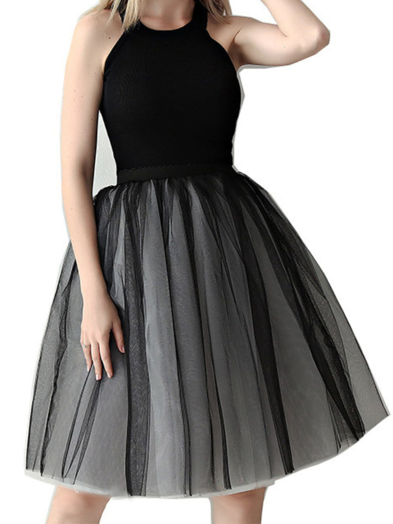 Gradient 1950er Schleife Gürtel Netz Unterrock Petticoat